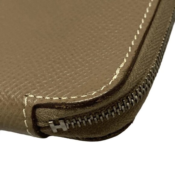 Auth HERMES Azap Compact Mini Silkin - Etoupe Veau Epsom D Coin Case - Picture 5 of 11